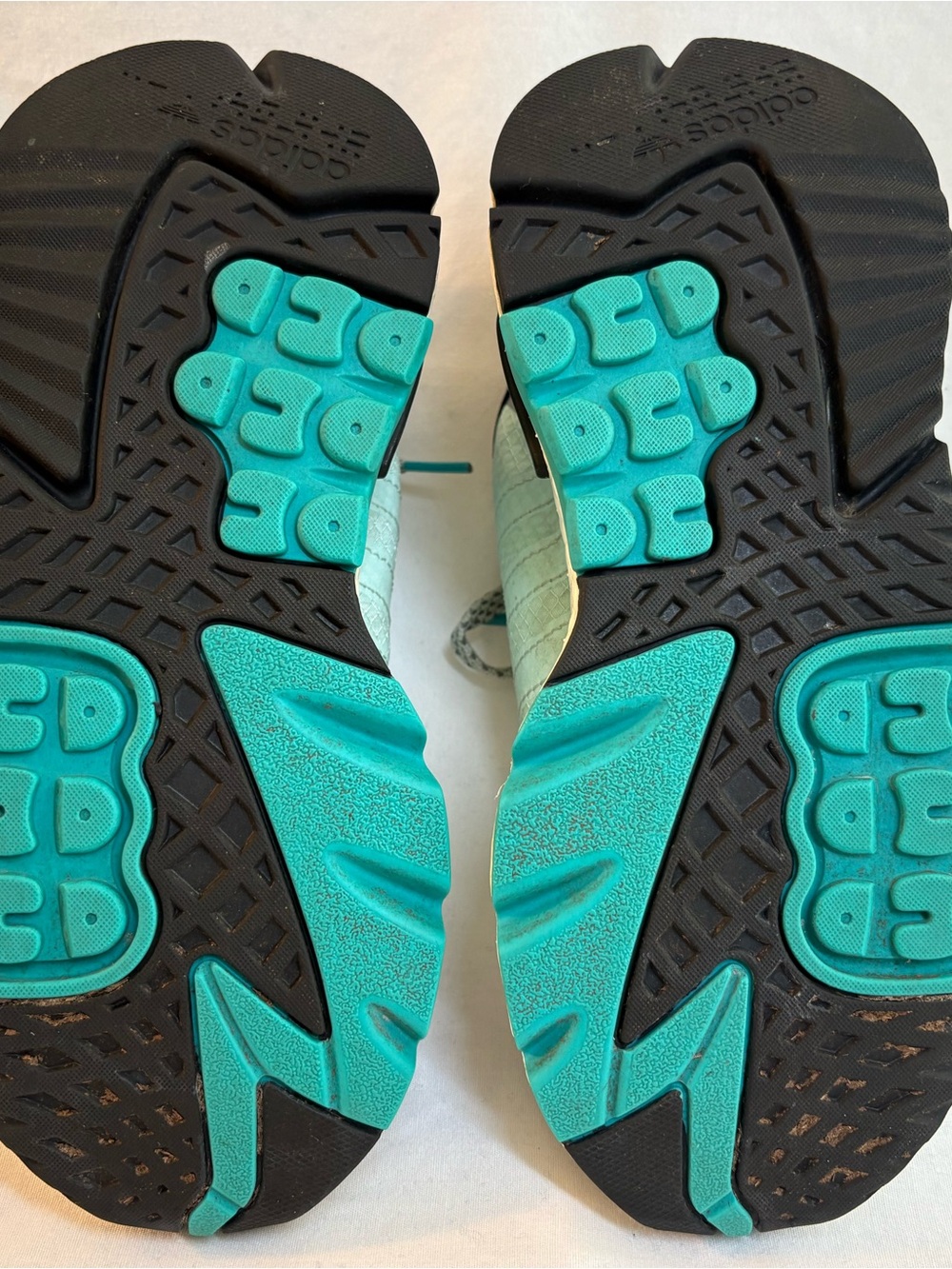 adidas Kids Mint Green and Gray Athletic Sneakers - Picture 3 of 3
